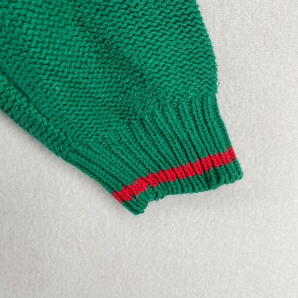 FRENCH NAVY Sweater Mens L Ramie Cotton Cable Jumper Pullover Green HK VTG - Picture 7 of 15